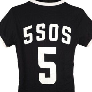 5 Seconds Of Summer T Shirt Womens Size Large Black 5SOS Ringer Tee Made In USA